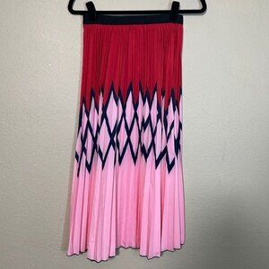 Elastic Waist Mid Length Pleated A-Line Skirt One Size Fits Most Never Worn